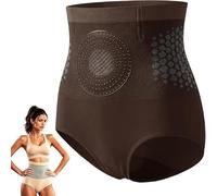 Micro-Particle Sculpting & Fat-Burn Shorts,Pantalones Cortos moldeadores de Cuerpo con Control de Barriga de Cintura Alta for Mujeres, Yoga (FR/ES, Letras, Talla única, Regular, Regular, 3XL, coffee)