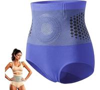 Micro-Particle Sculpting & Fat-Burn Shorts,Pantalones Cortos moldeadores de Cuerpo con Control de Barriga de Cintura Alta for Mujeres, Yoga (FR/ES, Letras, Talla única, Regular, Regular, S, blue)