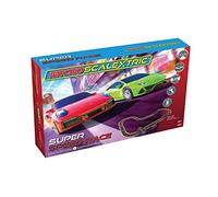 Micro Scalextric - Juego de Pistas de Carreras de Autos para niños a Partir de 4 años, Juego de construcción de Pistas de súper Velocidad, Pista de Coche alimentada por Pilas, vehículos de Juego para