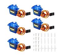 Micro Servomotores 9G Compatibles con SG90 para Aplicaciones de Robotica, Aviones RC y Helicópteros - Ideal para Proyectos de Electrónica y Arduino, Microaservomotores de alto rendimiento (5 piezas)