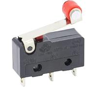 Micro Switches 5 Pcs Mini interruptor de micro límite No NC 3 Patas tarjeta circuito impreso Terminales SPDT 5A 125V 250V 2 Microscos empuje la palanca arco 9 mm(3p With Wheel)
