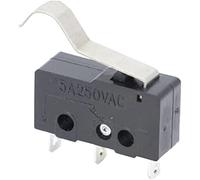 Micro Switches 5 Pcs Mini interruptor de micro límite No NC 3 Patas tarjeta circuito impreso Terminales SPDT 5A 125V 250V 2 Microscos empuje la palanca arco 9 mm(3p Curved Handle)