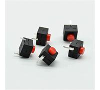 Micro Switches 5pcs Rojo/Negro Small Self -Bloqueking Switch 8 * .4 Wit 2 pies con luz de bloqueo Interruptor interruptor táctil(5 Red)