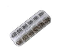 Micro tornillos de cabeza redonda, juego de tornillos de clavos pequeños autorroscantes, 1200 unids/set, pernos de grifo M1-M1.7(Silver)