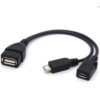 Micro USB Splitter Cable Cable de potencia OTG Power Enhancer USB 2.0 Una hembra a Micro USB Macho y Micro 5 Pin hembra adaptador Host Charging Converter