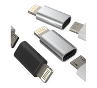 Micro USB tuerca a Lightning macho adaptador macho (3 unidades) Android to iPhone Juego de Cargador Cable de Cargador Cargador Accesorios para 14 13 12 11 Pro Max Mini 7 8 Plus X Xs Xr Se Ipad