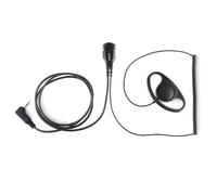 Microauricular Gancho D Jetfon JR-1708 Motorola Talkabout T82 T92 PTT | Conector específico M-TA de 1 pin, cápsula exterior ergonómica, cable reforzado flexible y pinza orientable para solapa.
