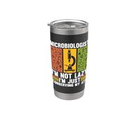 Microbiólogo No soy perezoso Soy Biología Nerd Microbiólogo Vaso térmico de acero inoxidable de doble pared