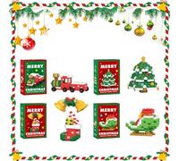 Microbloques de Navidad Santa Claus Reno Puzzle Montaje Ladrillo Modelo 3D Mini Figuras de Bloques de Construcción para Niños Regalo (B)