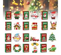 Microbloques de Navidad Santa Claus Reno Puzzle Montaje Ladrillo Modelo 3D Mini Figuras de Bloques de Construcción para Niños Regalo (D)