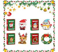 Microbloques de Navidad Santa Claus Reno Puzzle Montaje Ladrillo Modelo 3D Mini Figuras de Bloques de Construcción para Niños Regalo (C)