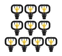 Microboquilla de refracción de 10 Uds., aspersor giratorio de mariposa, boquilla de nebulización giratoria para riego de jardín, rosca macho G1/2 G3/4