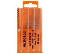 Microbox Alambre Medidor HSS Set de Brocas, 20 Pieza - PDR4004