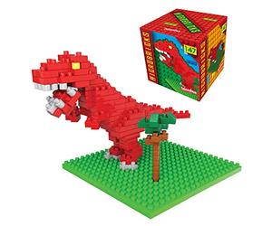 Microbricks - T-Rex de Deluxebase. Puzzle de los Dinosaurios con Mini Bloques. Temática jurásica. Rompecabezas 3D fácil de Usar para niños y niñas
