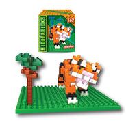 Microbricks - Tigre de Deluxebase. Puzzle de los felinos con Mini Bloques. Temática Animal. Rompecabezas 3D fácil de Usar para niños y niñas