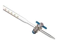 Microbureta, 100mL Burette Class A Borosilicate Glass with Tube Clip Multiple Sizes(Blue-white line acid 50ml)