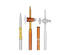 Microbureta, Class A Borosilicate Glass Burette, Stopcock, 10-50 mL, Multicolor, Acid Alkali(Brown basic 25mL)