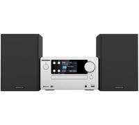 Microcadena Kenwood HiFi con Pantalla Color 2.4", Bluetooth 5.0 y Radio Dab+, Equipo de Música de Aluminio con CD, USB y Aux-In - Color Aluminio - M-725DAB-S