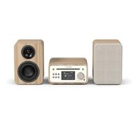 Microcadena Pure Classic Stereo Mini 40W RMS Bluetooth USB CD DAB+ Reloj Roble/Blanco