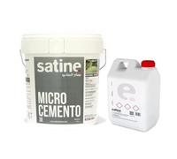 Microcemento Bicomponente A+B acabado fino SATINE® | 15KG | grano fino | en polvo mezcla con resina | uso interior | suelos, paredes, mobiliario