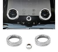 MICROCK Bling Accessories para Land Rover Range Rover Velar Evoque Freelander Discovery 2020-2021 - Cubierta para perilla de aire acondicionado, cristal de diamantes de imitación, 3 piezas