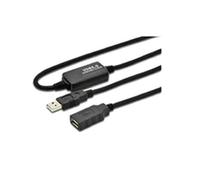 Microconnect 10m USB 2.0 - Cable USB (10 m, USB A, USB A, 2.0, Male connector / Female connector, Negro)