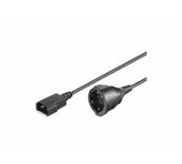Microconnect - 2m c14 -schuko 2m c14 coupler negro - cable (macho/hembra, c14 coupler, derecho, derecho, negro)