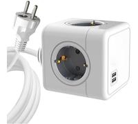 `Microconnect - 4 Way Schuko, 2 Usb Ports Power Cube - With 1,5M Ca... ACC NUEVO