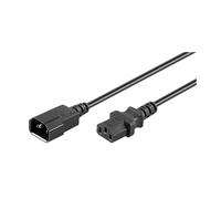 Microconnect C13-C14, 10 m, 10 m, Macho-Hembra, Acoplador C13, Acoplador C14, 230, Negro