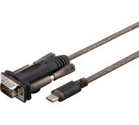 Microconnect USB3.1CRS232 - Cable de serie (Negro, 1 m, USB C, DB9, Male connector / Male connector)
