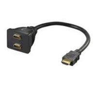 Microconnect HDM19M19F19F Adaptador de Cable HDMI Negro - Adaptador para Cable (HDMI, HDMI, Male Connector/Female Connector, 0,2 m, Negro)