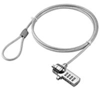 Microconnect NOTEBOOKL1 Plata - Cable antirrobo (Plata, Cerradura con combinación, Registro de código/combinación, Acero)