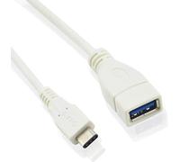 Microconnect USB3.1CAF02W - Cable USB (0,2 m, USB C, USB A, 3.0 (3.1 Gen 1), Male connector / Female connector, Blanco)