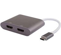 Microconnect USB3.1CHDMIX2 adaptador de cable USB C HDMI x 2 Negro - Adaptador para cable (USB C, HDMI x 2, Male connector / Female connector, Negro)