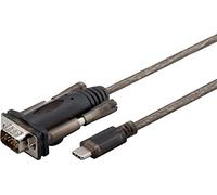 Microconnect USB3.1CRS232 - Cable de serie (Negro, 1 m, USB C, DB9, Male connector / Male connector)