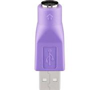 Goobay Adaptador USB a PS2 – Cable adaptador (USB, PS2) – Gris y violeta