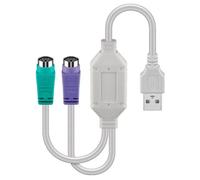 Microconnect usba2xps2 cable ps/2 0,3 m 2x 6-p mini-din usb a blanco