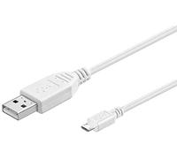 Microconnect USBABMICRO0,30W - Cable USB (0,3 m, USB A, Micro-USB B, 2.0, Male connector / Male connector, Blanco)