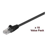Cáble de red RJ-45 10m UTP CAT 5e moldeado, bloqueado negro - MicroConnect