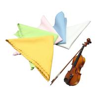 Microfiber Cleaning Cloth, Musical Instrument Wiping Rag Set of 5, Anti-Static Multi-Purpose Cloth for Piano, Violin, Guitar, Electric Bass, and Wind Instruments Cleaning, 9.84x9.84 Inches