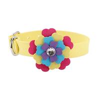 Microfiber Pet Collar with Colorful Petal | Adjustable Dog Collar for Small/Medium Dogs | Soft & Sturdy Cat Collar for Training, Walking, Photography (M)