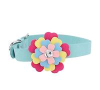 Microfiber Pet Collar with Colorful Petal | Adjustable Dog Collar for Small/Medium Dogs | Soft & Sturdy Cat Collar for Training, Walking, Photography (XS)