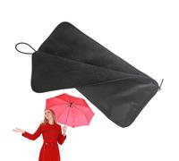 Microfiber Waterproof Folding Umbrella Bag With Absorbent Lining | 15x5x0.8 Inch Wet Rain Cover Pouch | Reusable Travel Umbrella Holder For Car Home | Portable Terry Cloth Quick-Dry Storage Sleeve