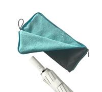 Microfiber Waterproof Folding Umbrella Bag With Absorbent Lining | 15x5x0.8 Inch Wet Rain Cover Pouch | Reusable Travel Umbrella Holder For Car Home | Portable Terry Cloth Quick-Dry Storage Sleeve