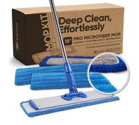 Microfiber Wholesale Trapeador Profesional de Microfibra de 45,7 cm, Madera Dura, Laminado, Azulejos, Suelos de Vinilo, Azul, trapeador seco y húmedo, Almohadillas Lavables