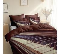Microfibra cepillada Bedding, Terracota, Cama 105-200 x 200 cm, 3 Piezas Teclas De Piano De Estilo Retro Juego de Funda nórdica, Hipoalergénico, Variados, para niños y Adultos
