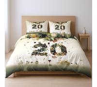 Microfibra Funda nórdica, Animación Cuentos de Hadas Abstracto, Juego de Ropa de Cama para niños y niñas, Blanco, 240 x 260 cm + 2 Funda edredón 50x75 cm