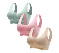 Microfibra, más Suaves Que el Sujetador Deportivo Mujer, Sujetador Elástico Ropa Mujer Sin Costuras Sujetador 3 Piezas - Bralette Mujer en para el día a día, fitness, mujer