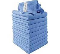 Microfibre Cleaning Cloths, 40cm x 30cm - Pack of 10, Blue, Machine Washable, Polishing, Waxing & Dusting Cloth, Lint-Free, Kitchen Towel, Car Cleaning, Microfiber