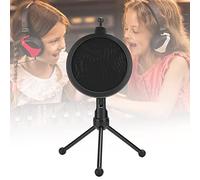 Micrófono Antiproyección, con Trípode a Prueba de Golpes Ajustado y Malla Antiproyección, Grabación Clara, Reducción de Ruido Doble, Extraíble y Plegable, para Entrevistas, Enseñanza